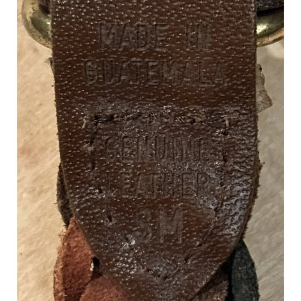 Women Belt Genuine Leather‎ Brown Tones Braided Made in Guatemala Size S